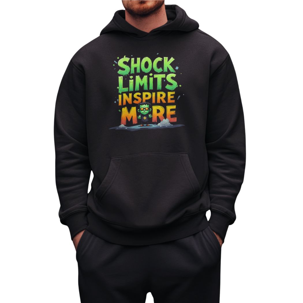 Frankenstein Graphic Hoodie – Shock Limits Inspire More (Unisex Sweatshirt)