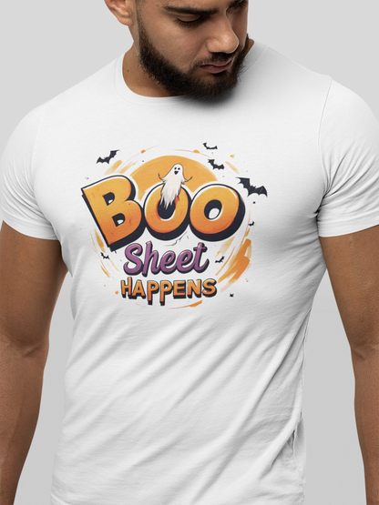 Ghost Graphic Tee – Boo Sheet Happens (Unisex T-Shirt)