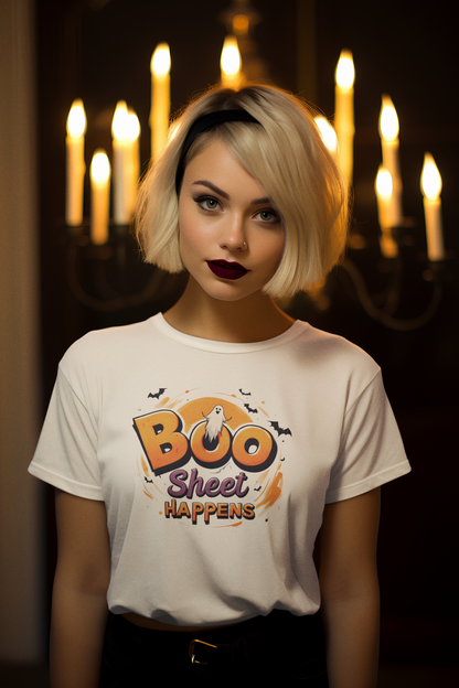 Ghost Graphic Tee – Boo Sheet Happens (Unisex T-Shirt)