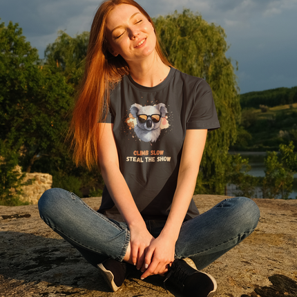 Koala Graphic Tee – Climb Slow Steal the Show (Unisex T-Shirt)