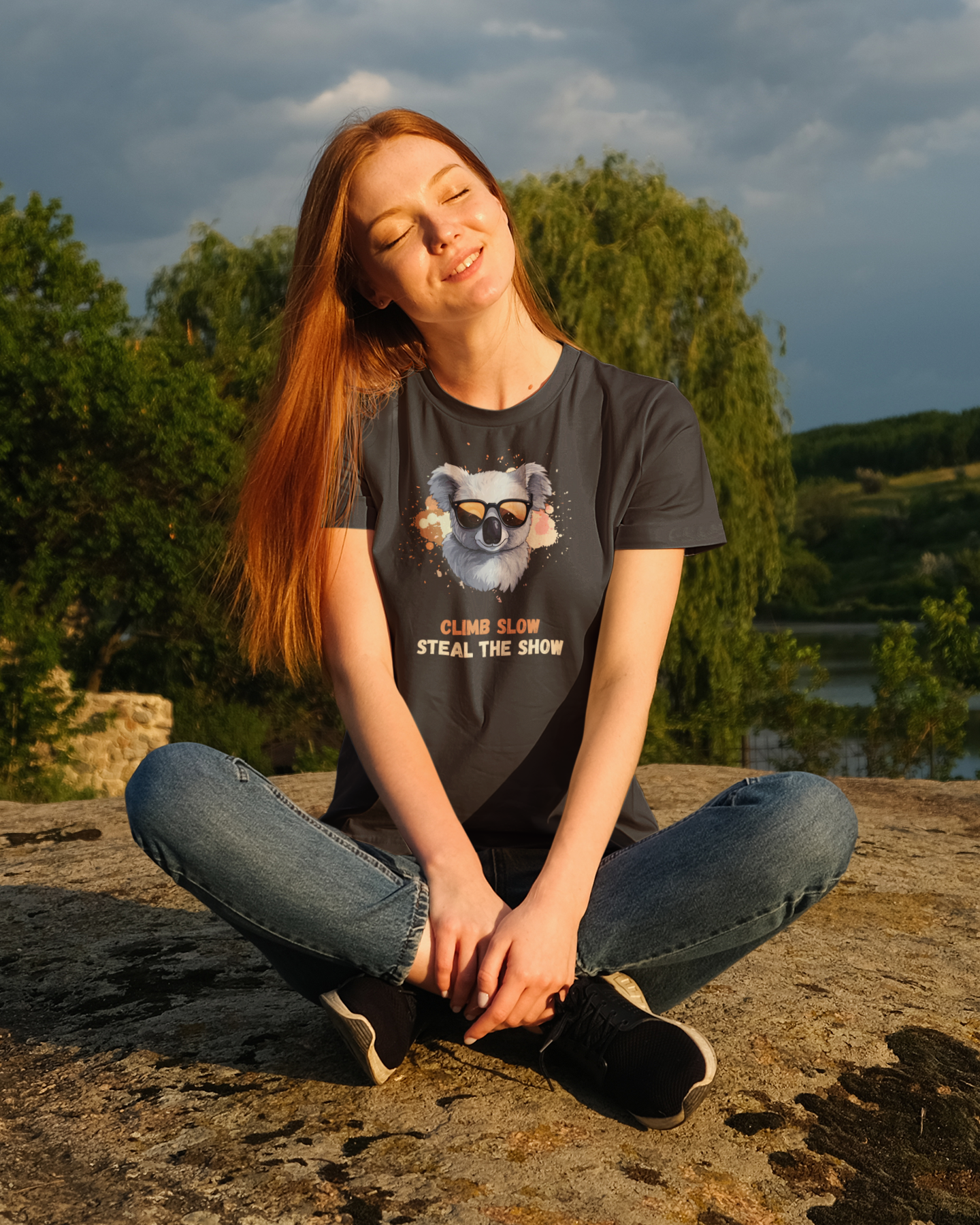 Koala Graphic Tee – Climb Slow Steal the Show (Unisex T-Shirt)