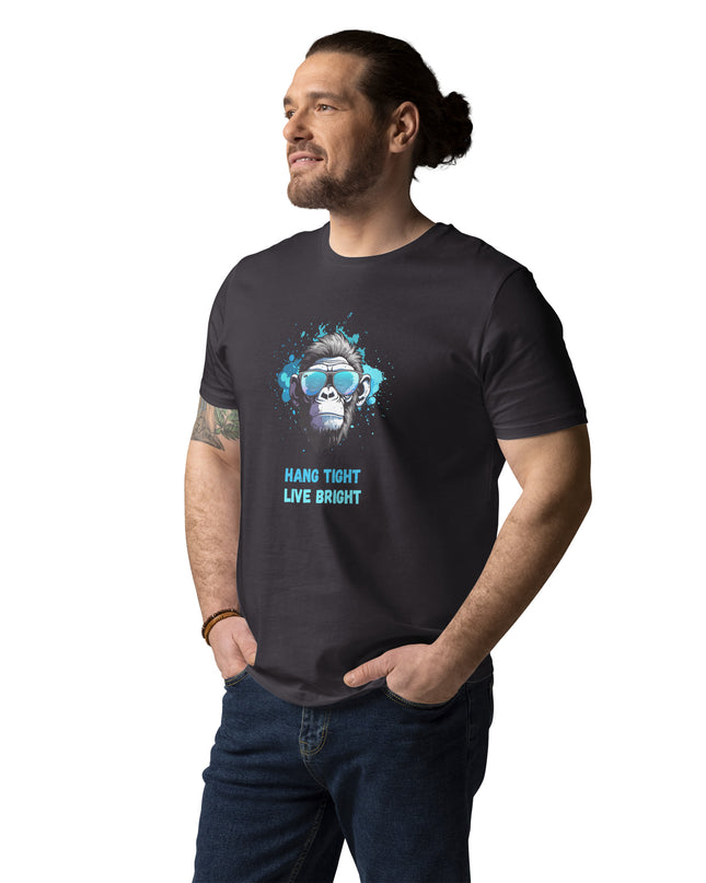 Monkey Graphic Tee – Hang Tight Live Bright  (Unisex T-Shirt)